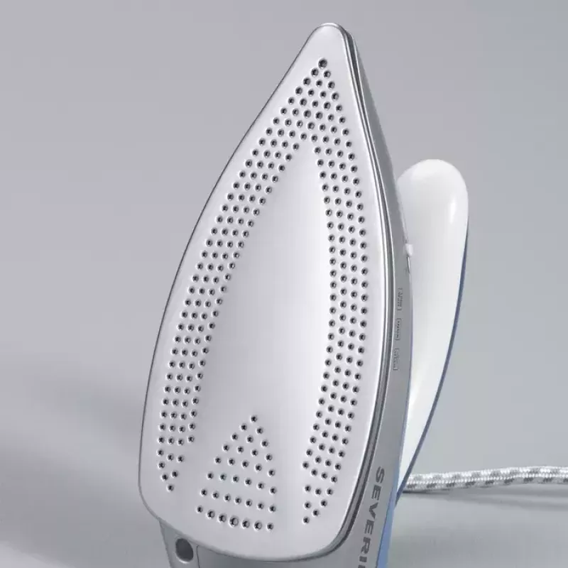 Dry & Steam iron SEVERIN BA 3234, 1000 W, stainless steel soleplate, 0.05 L water tank, dual voltage, vertical steam, blue/silver