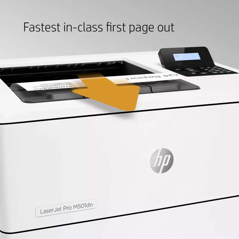 HP LaserJet Pro M501dn, Laser, 600 x 600 DPI, A4, 43 ppm, Duplex printing, Network ready