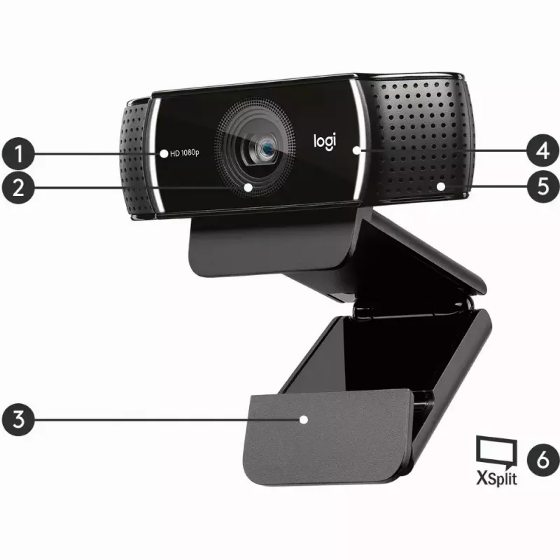 Logitech C922 1920 x 1080pixels USB Black webcam