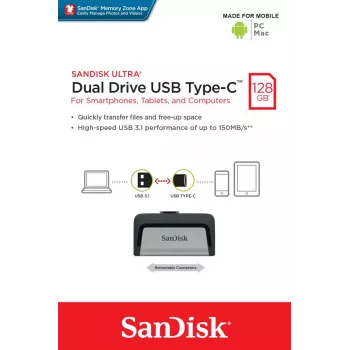 USB flash drive SanDisk 128 GB USB Type-A USB Type-C Ultra Dual Drive