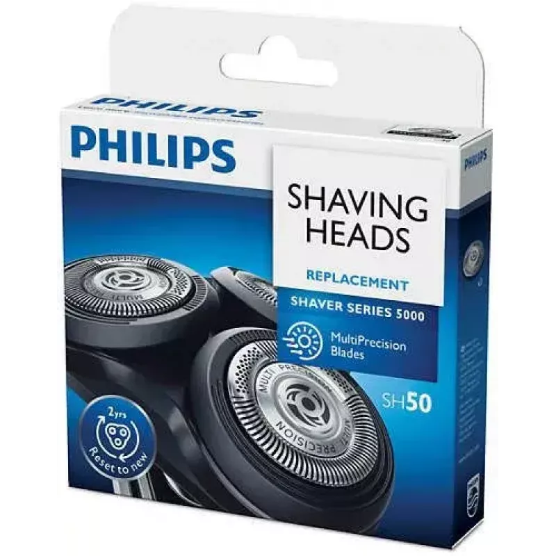 Replacement electric shaver heads Philips SHAVER Series 5000 SH50/50, 3 heads, chrome
