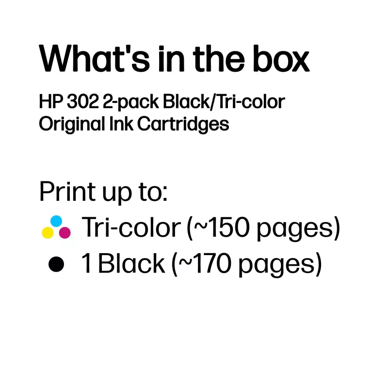 HP 302 2-pack Black/Tri-color Original Ink Cartridges