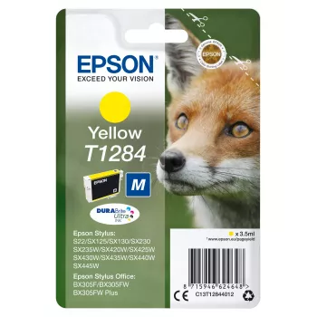 Epson Fox Singlepack Yellow T1284 DURABrite Ultra Ink, Yellow, Pigment-based ink, 3.5 ml, 1 pc(s), 260 pages