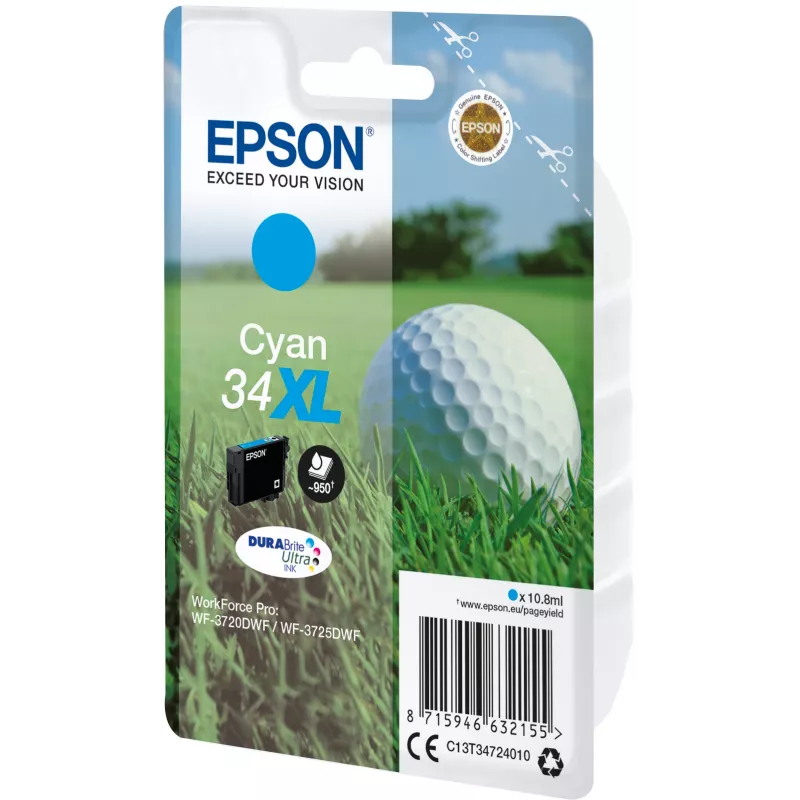 Cartridge EPSON ink bar Singlepack “Golf” Cyan 34XL DURABrite Ultra Ink 10.8 ml