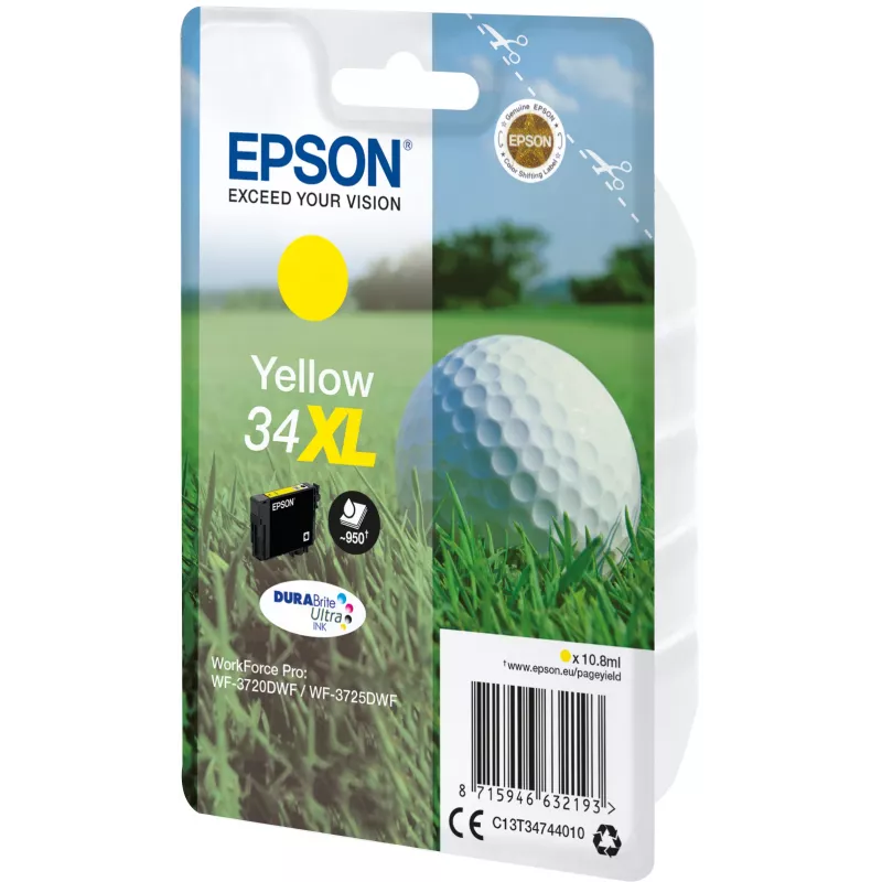 Cartridge Epson 34XL Yellow 950 pages C13T34744010