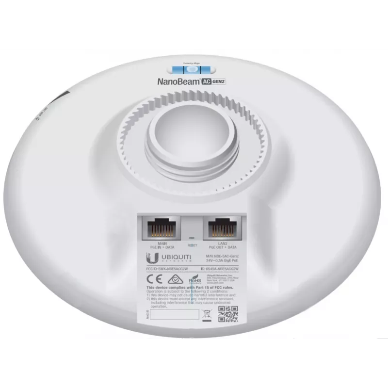 UBIQUITI NETWORKS Access Point Nano Beam Ac Gen2 Nbe-5ac-gen2 Airmax Atheros MIPS 74kc White