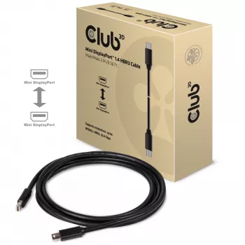 CLUB3D Mini DisplayPort 1.4 Cable HBR3 8K60Hz Male / Male 2 mtr. / 6.56 Ft.