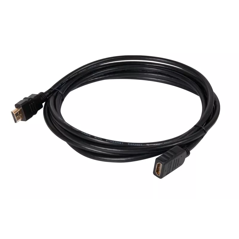 Club 3D CAC-1321 High Speed HDMI 2.0 Extension Cable, 4K60Hz, M/F, 3 m, Black