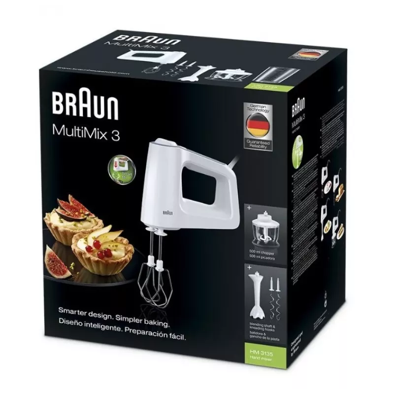 Braun HM 3135 WH Hand mixer 500 W Grey, White