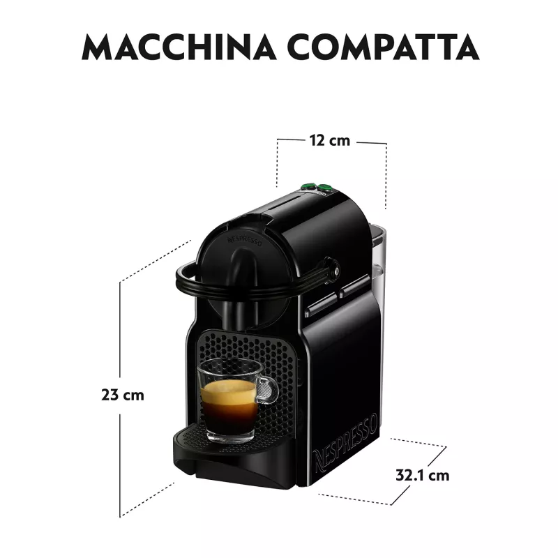 Capsule espresso machine De’Longhi Inissia EN 80.BAE, Nespresso, 0.7 L water tank, 19 bar, black