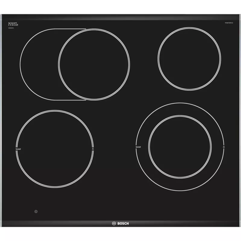 Bosch Serie 8 PKN675DP1D 60cm Ceramic Hob with PerfectFry Sensor, TouchSelect, PowerBoost, Black