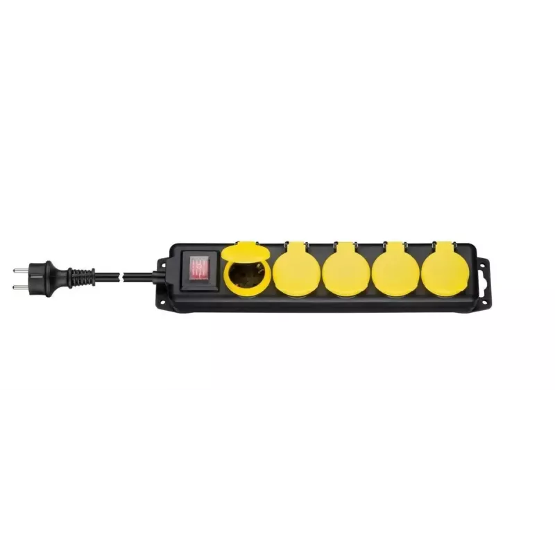 Power Extension Goobay 45194 3m 5 AC Outlets Indoor/Outdoor Black Yellow
