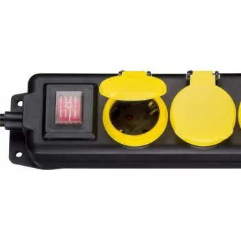 Power Extension Goobay 45194 3m 5 AC Outlets Indoor/Outdoor Black Yellow