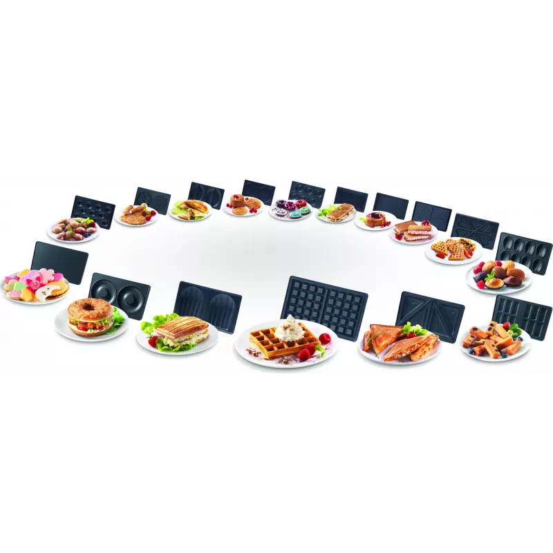 Tefal Snack Collection SW852D sandwich maker 700 W Black, Stainless steel