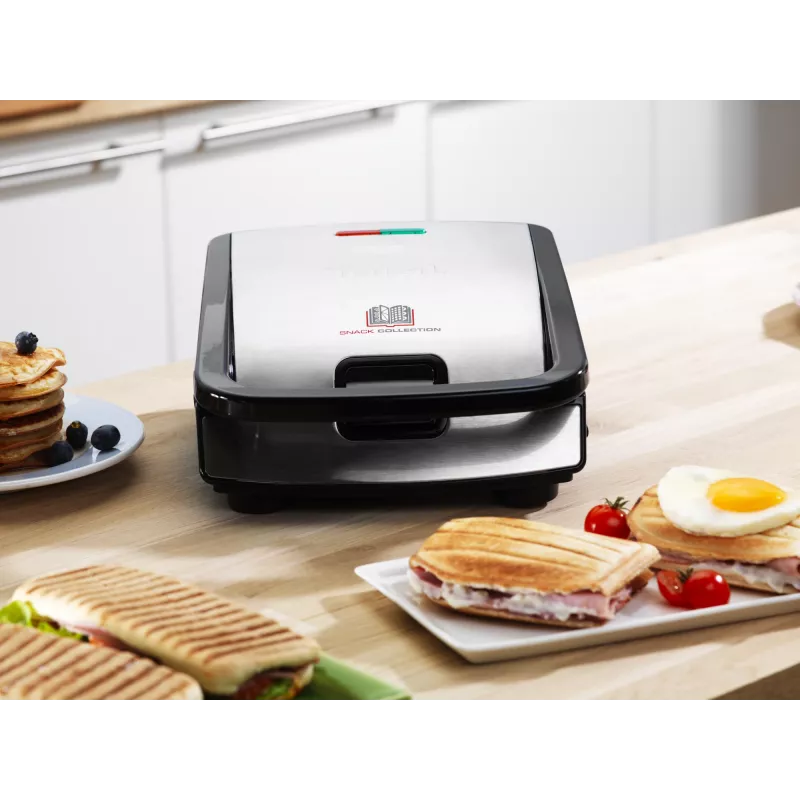 Tefal Snack Collection SW852D sandwich maker 700 W Black, Stainless steel