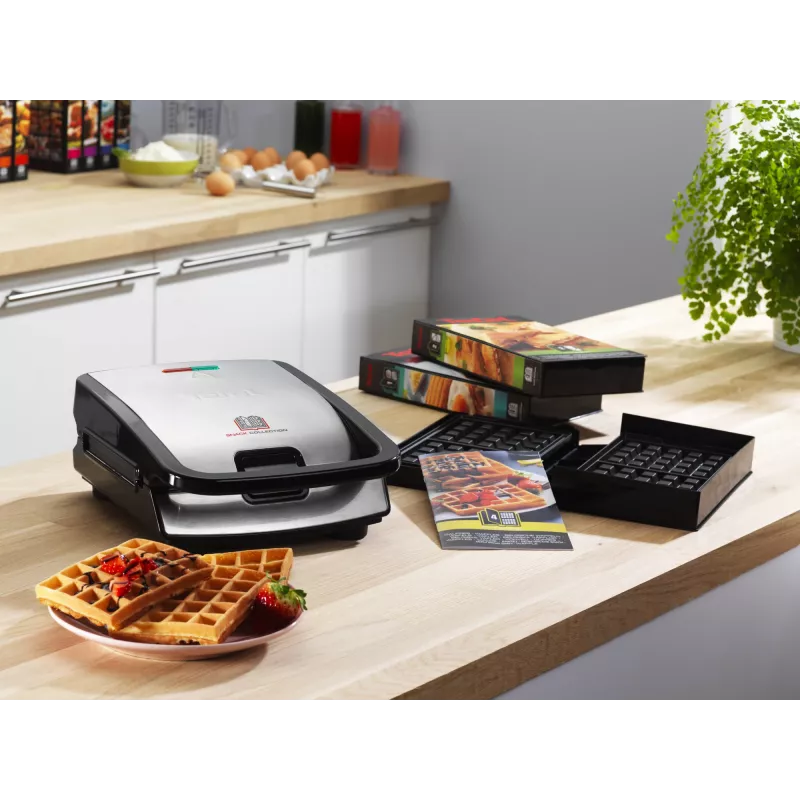 Tefal Snack Collection SW852D sandwich maker 700 W Black, Stainless steel