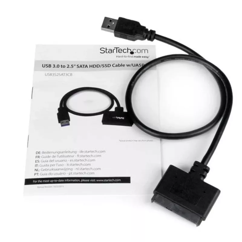 StarTech.com SATA to USB Cable with UASP, Black, 6 Gbit/s, CE, FCC, 0 - 60 °C, -10 - 70 °C, 49 mm