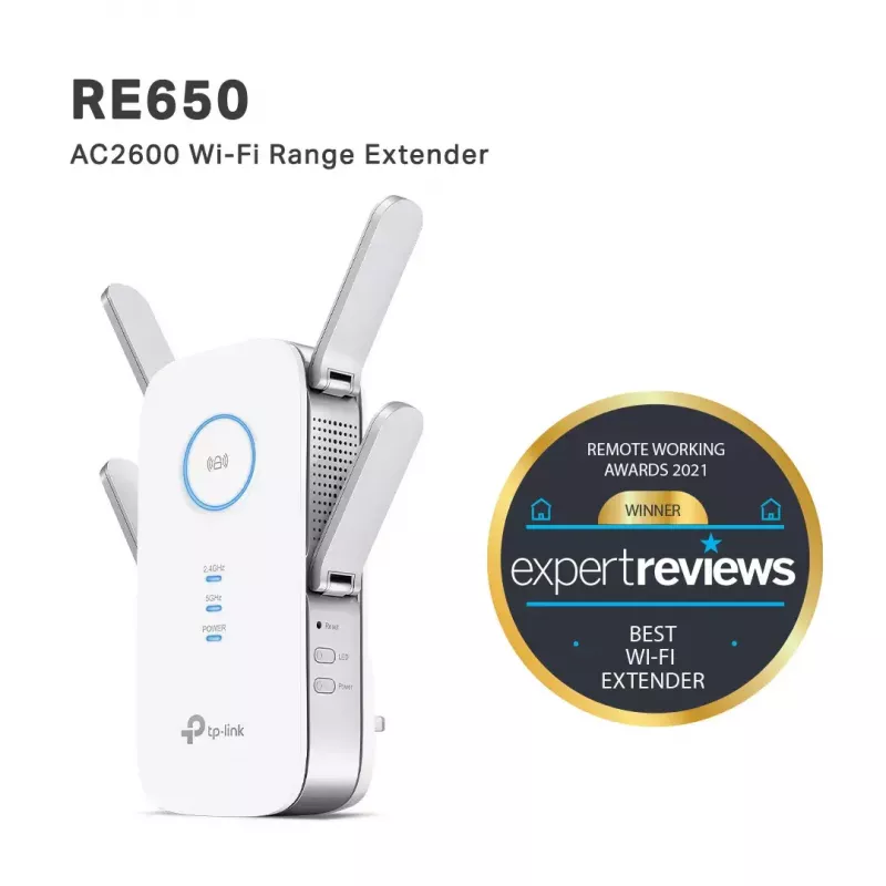 TP-Link RE650 network extender Network transmitter White 10, 100, 1000 Mbit/s