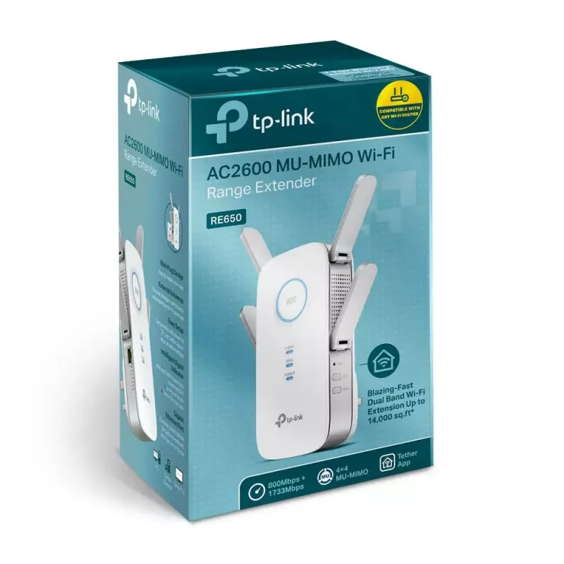 TP-Link RE650 network extender Network transmitter White 10, 100, 1000 Mbit/s