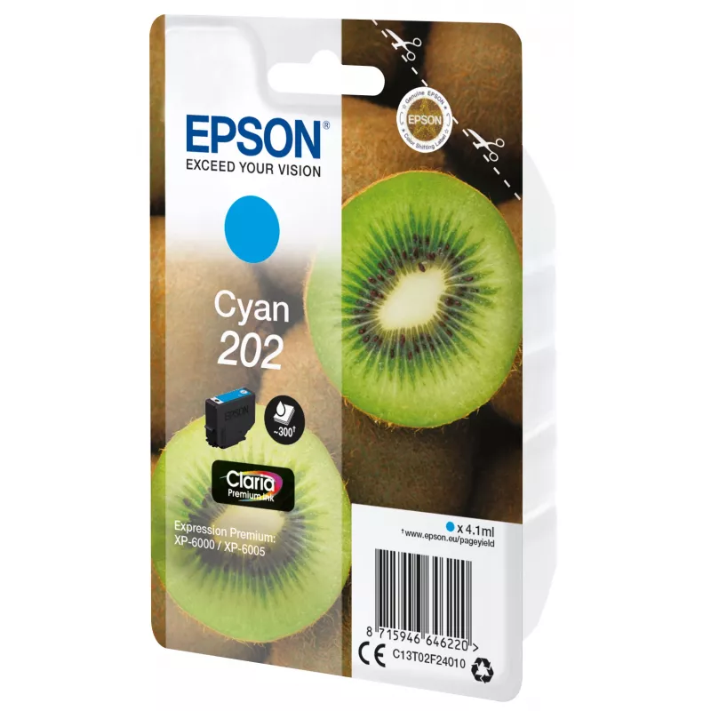 Cartridge EPSON ink bar Singlepack Kiwi Cyan 202 Claria Premium Ink 4.1 ml