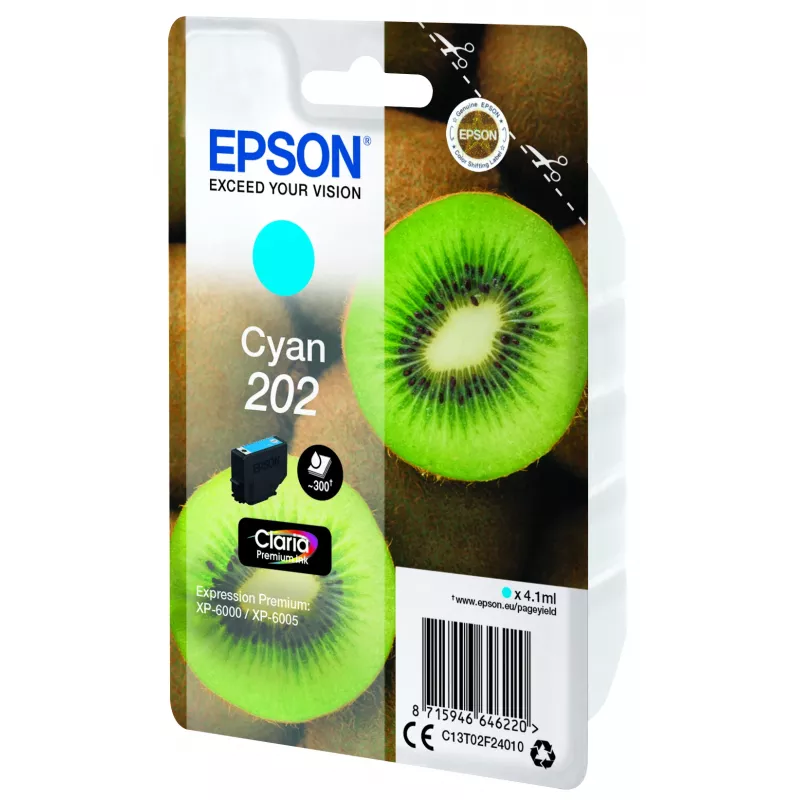Cartridge EPSON ink bar Singlepack Kiwi Cyan 202 Claria Premium Ink 4.1 ml