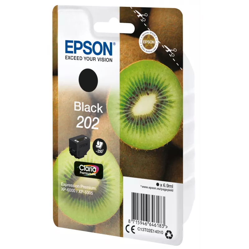 Cartridge EPSON ink singlepack Kiwi Black 202 Claria Premium Ink 6.9 ml
