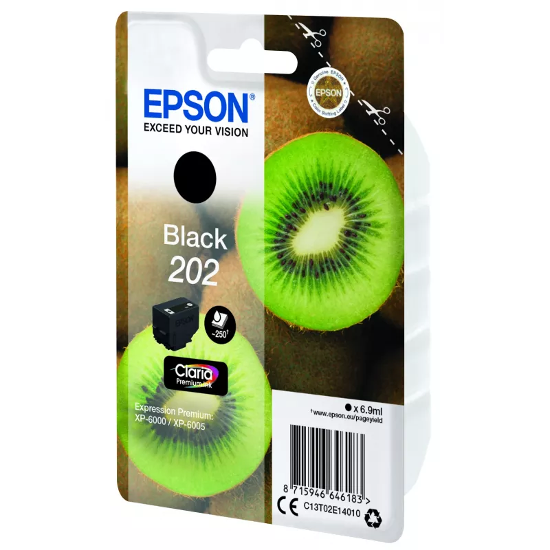 Cartridge EPSON ink singlepack Kiwi Black 202 Claria Premium Ink 6.9 ml