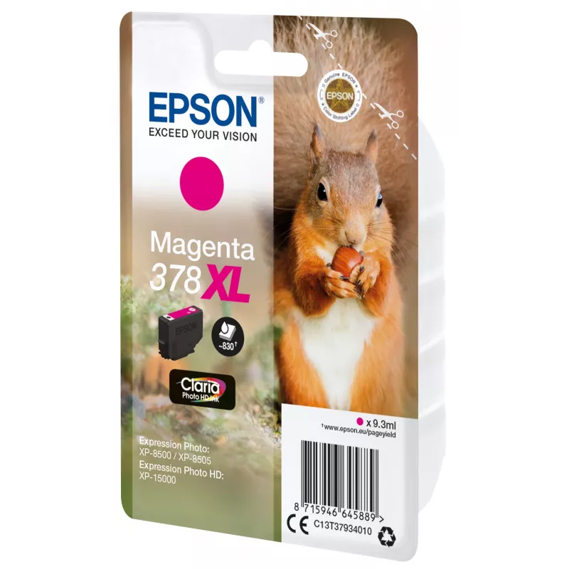 Cartridge EPSON Singlepack Cyan 378XL Squirrel Clara Photo HD Ink