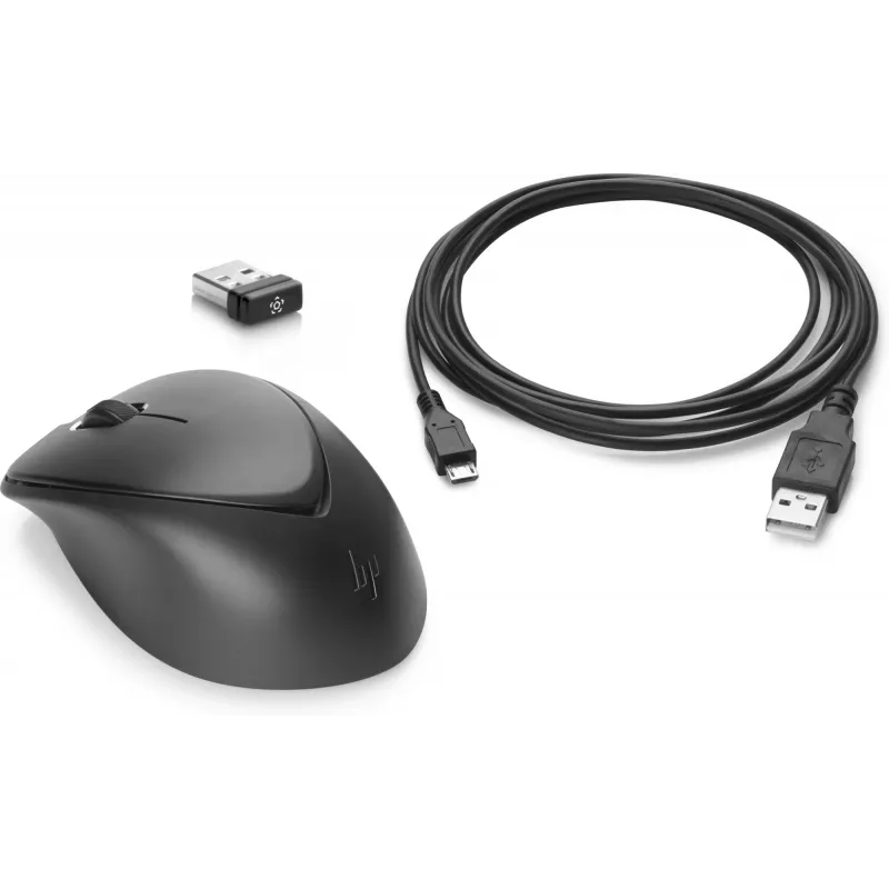 HP Wireless Premium Mouse, Ambidextrous, Laser, RF Wireless, 1200 DPI, Black