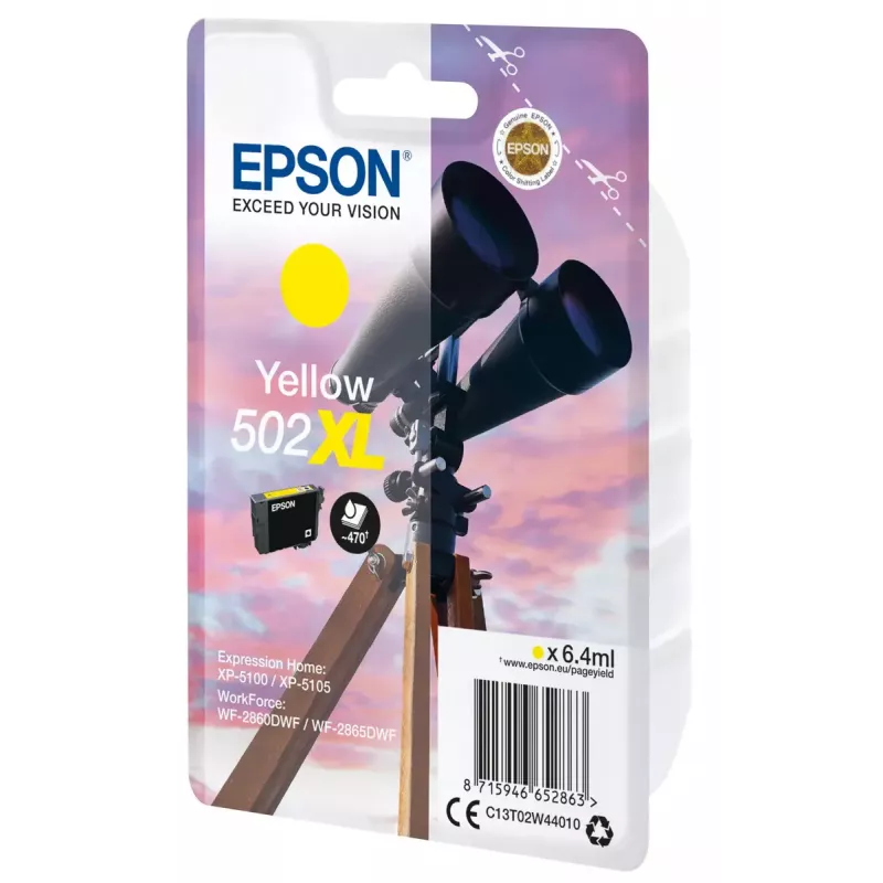 Ink Cartridge EPSON 502XL Dalekohled Yellow C13T02W44010