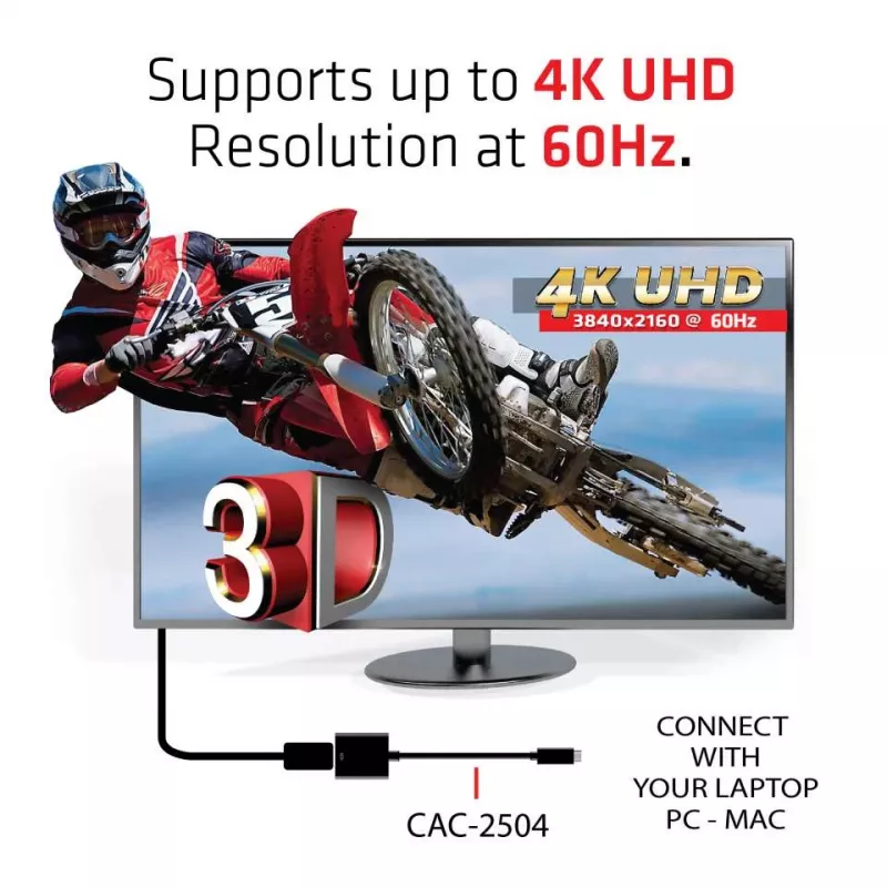 USB 3.1 Type C to HDMI 2.0 UHD 4K 60Hz Active Adapter CLUB3D CAC-2504