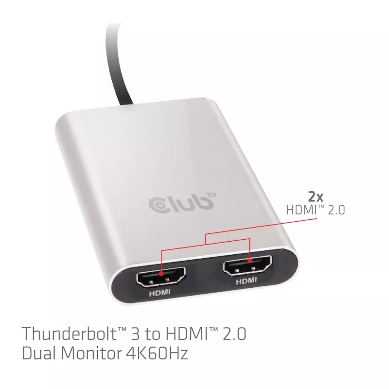 Adapter CLUB3D Thunderbolt 3 to Dual HDMI 2.0