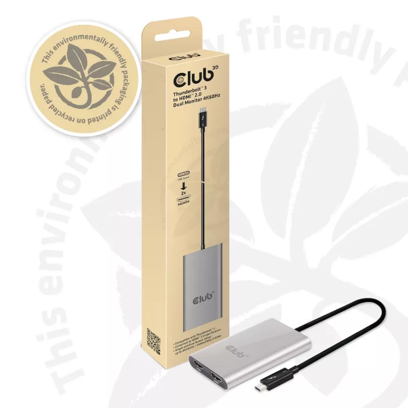 Adapter CLUB3D Thunderbolt 3 to Dual HDMI 2.0