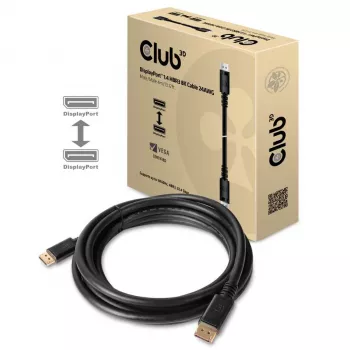 CLUB3D DisplayPort 1.4 HBR3 8K Cable M/M 4m /13.12ft, 4 m, DisplayPort, DisplayPort, Male, Male, 7680 x 4320 pixels