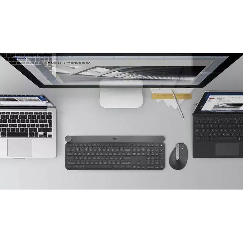 Ergonomic wireless mouse Logitech MX Vertical, MX Vertical, 4000 DPI, RF Wireless + Bluetooth, right-hand, Graphite, office use