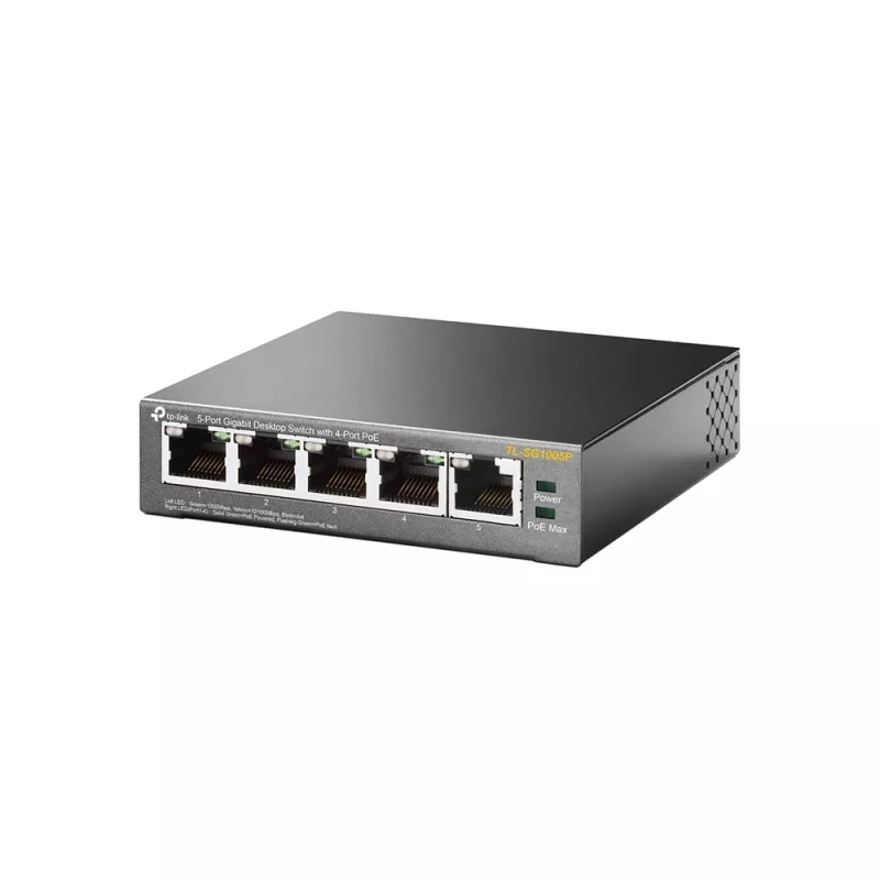 TP-Link 5-Port Gigabit Desktop PoE Switch with 4-Port, Unmanaged, Gigabit Ethernet (10/100/1000), Power over Ethernet (PoE)