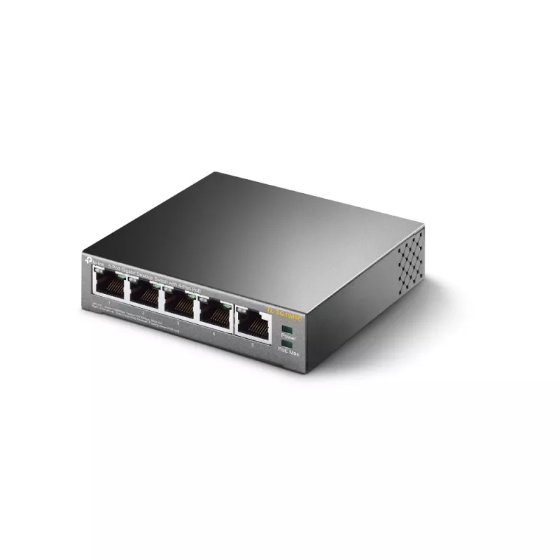 TP-Link 5-Port Gigabit Desktop PoE Switch with 4-Port, Unmanaged, Gigabit Ethernet (10/100/1000), Power over Ethernet (PoE)