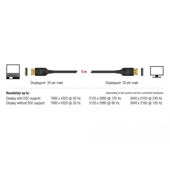DisplayPort cable DeLOCK 85663 5 m Black