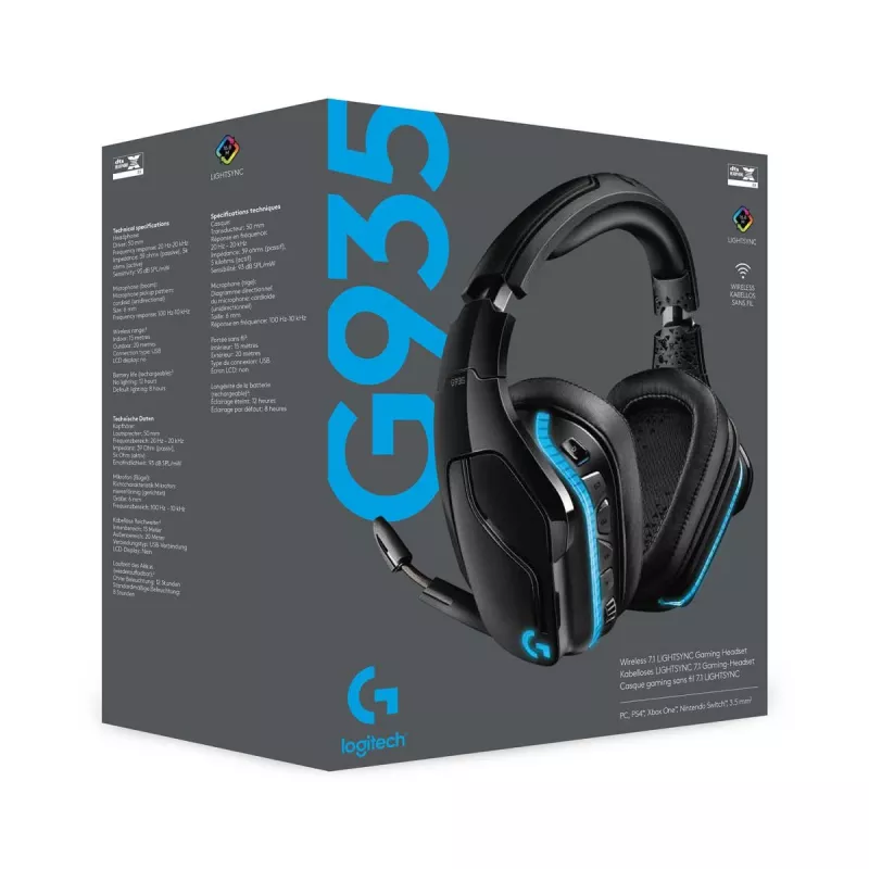 LOGITECH G935 Wireless 7.1 Surround Sound Lightsync Gaming Headset - 2.4GHz