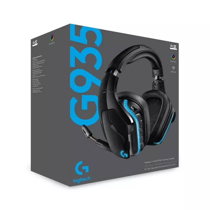 LOGITECH G935 Wireless 7.1 Surround Sound Lightsync Gaming Headset - 2.4GHz
