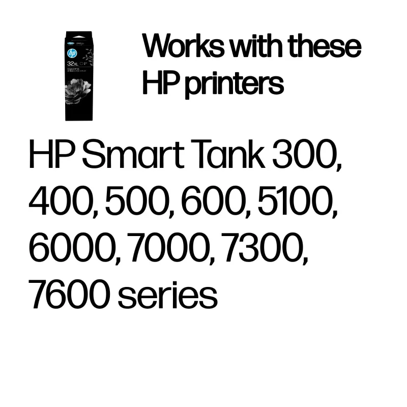 HP 32XL 135-ml Black Original Ink Bottle, Black, Malaysia, 15 - 35 °C, 15 - 35 °C, 20 - 80%, 1 pc(s)