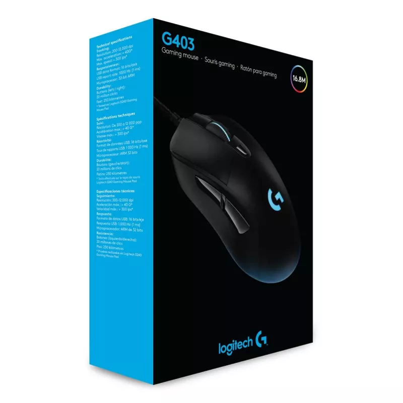 LOGITECH G403 Hero Gaming Mouse USB Black EWR2