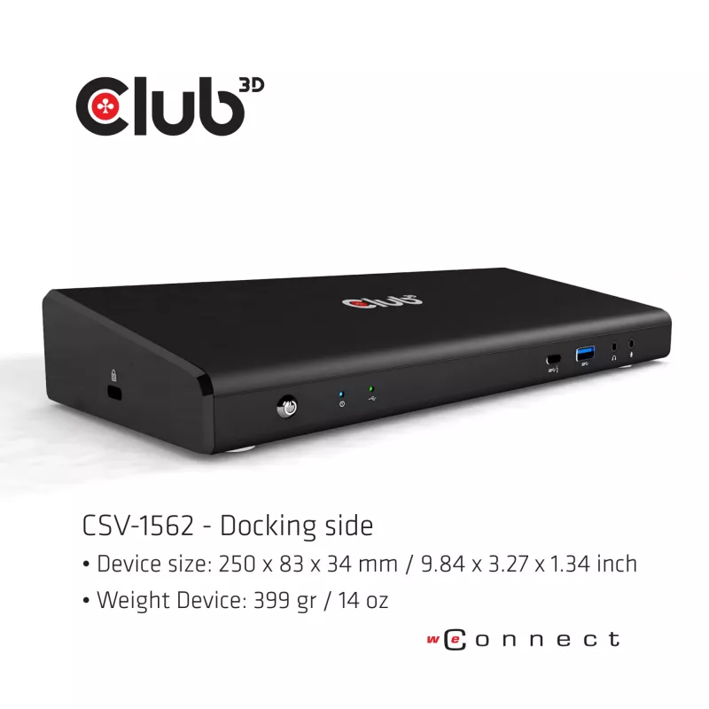 CLUB3D The CSV-1562 is an USB3.2 Gen1 Type-C Universal Triple 4K30Hz Charging Docking Station and is DisplayLink® Certified. The Universal Charging Dock