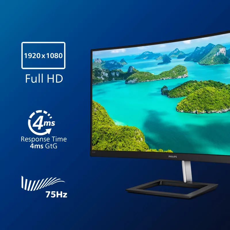 Philips E Line 322E1C/00 computer monitor 80 cm (31.5 inch) 1920 x 1080 pixels Full HD LCD Black
