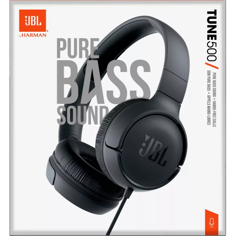 JBL Tune 500 BLACK, Wired, 20 - 20000 Hz, Calls/Music, 148 g, Headset, Black