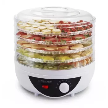 Food dehydrator ESPERANZA EKD002 – 5 trays, 250 W, adjustable thermostat, max temp 75°C, translucent white