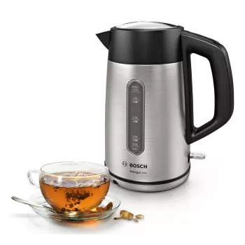 Bosch TWK4P440 electric kettle 1.7 L 2400 W Black, Stainless steel
