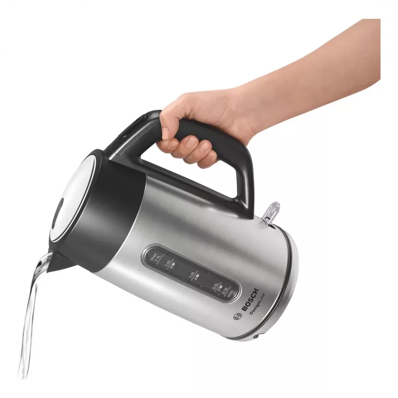 Bosch TWK4P440 electric kettle 1.7 L 2400 W Black, Stainless steel