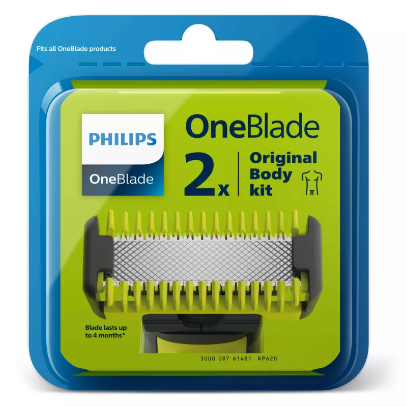 Shaving blade Philips Norelco OneBlade QP620/50 replacement blades, Black, 2-pack