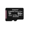 Kingston Technology Canvas Select 64GB micSDXC Plus 100R A1 C10 Card + ADP